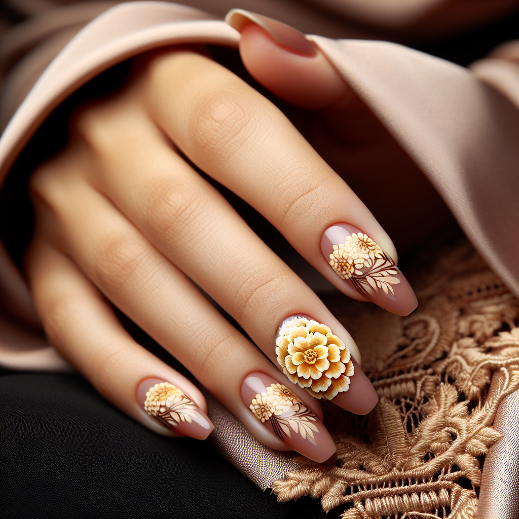 Cream-colored marigolds in bloom