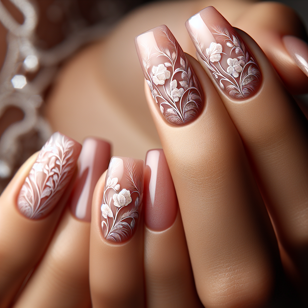 Delicate white floral outlines on pink background