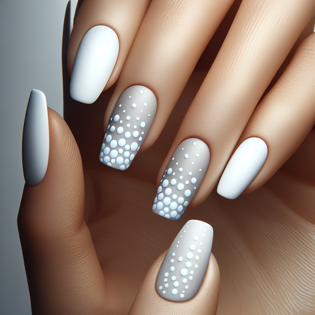 Matte white with glossy dot pattern